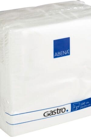 Hvid 2-lags kaffeserviet - 24x24 cm (4000 stk) - Abena Gastro